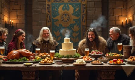 découvrez 10 recettes magiques inspirées du seigneur des anneaux, parfaites pour un banquet héroïque ! de la nourriture des hobbits à des plats dignes des elfes, cette sélection gourmande vous transportera dans l'univers fantastique de la terre du milieu. preparez-vous à régaler vos invités avec des mets savoureux et une ambiance mythique.