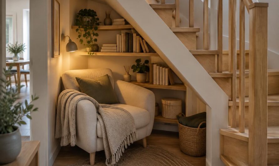 Aménager un coin lecture sous un escalier de moins de 2 m²